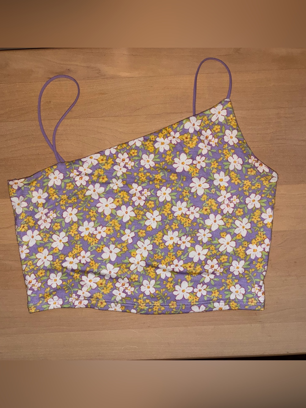 PacSun Asymmetrical Floral Cropped Tank Top